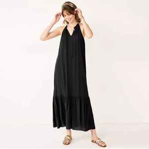 Chic Black Halter Maxi Dress